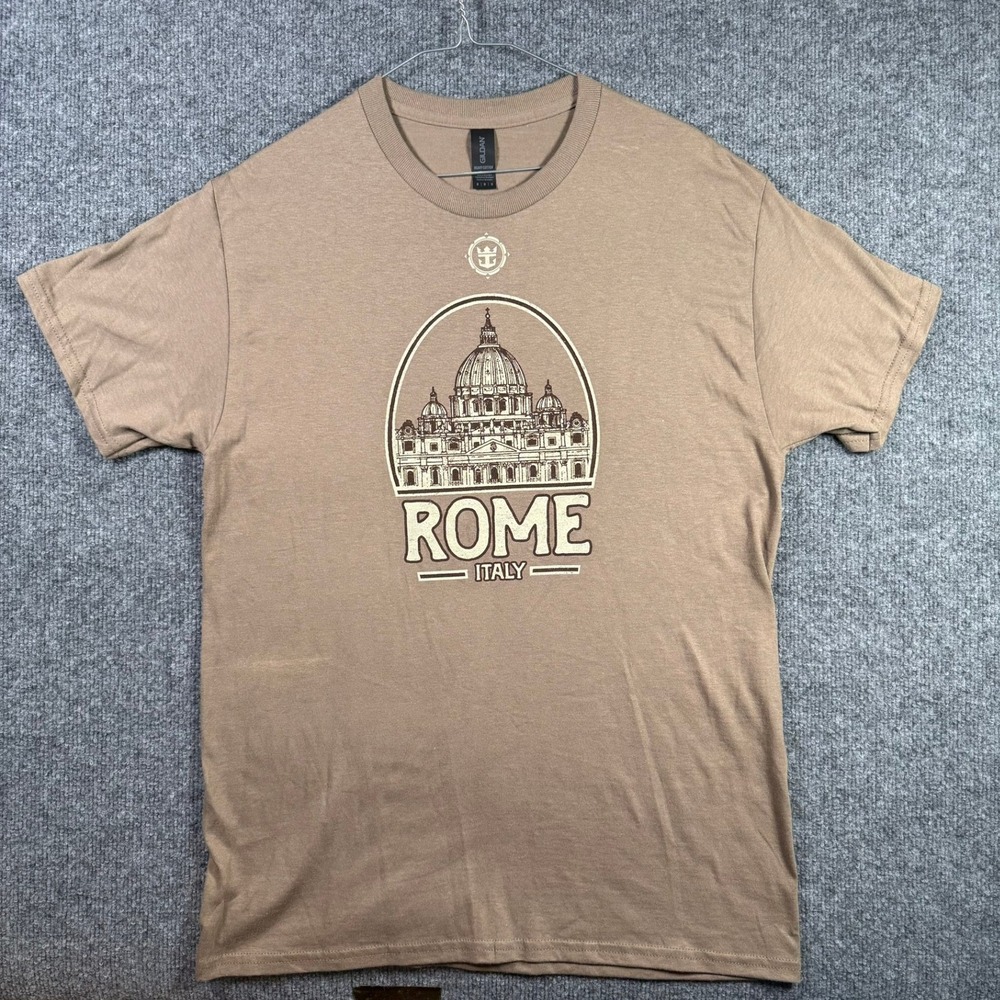 Royal Caribbean Rome Italy T-Shirt Mens Medium Tan St Peters Basilica